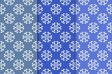Çiçek süsler kümesi. Mavi dikey Dikişsiz desen. Duvar kağıdı arka plan