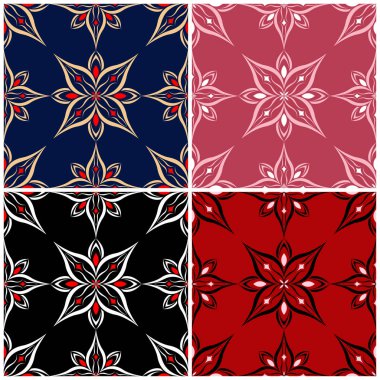 Duvar kağıtları, Tekstil ve kumaş çiçek desenleri ile sorunsuz kökenden ayarla