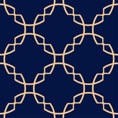 Geometrik süsleme. Altın mavi seamless modeli web, Tekstil ve duvar kağıtları için