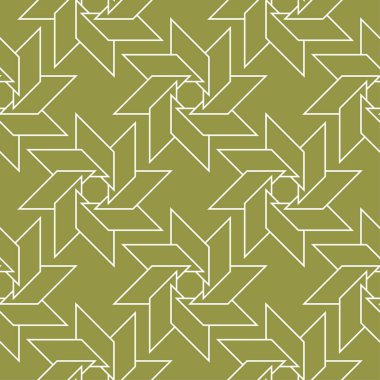 Geometrik süsleme. Zeytin yeşili ve beyaz seamless modeli web, Tekstil ve duvar kağıtları için