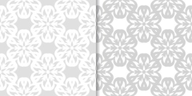Işık gri çiçek arka planlar. Tekstil ve duvar kağıtları için dikişsiz desen seti