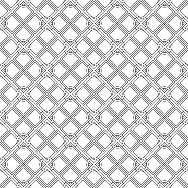 Beyaz arka planda siyah geometrik tasarım. Web, Tekstil ve duvar kağıtları için seamless modeli