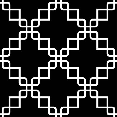 Siyah ve beyaz geometrik süsleme. Web, Tekstil ve duvar kağıtları için seamless modeli