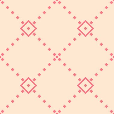 Kırmızı ve bej geometrik seamless modeli web, Tekstil ve duvar kağıtları için