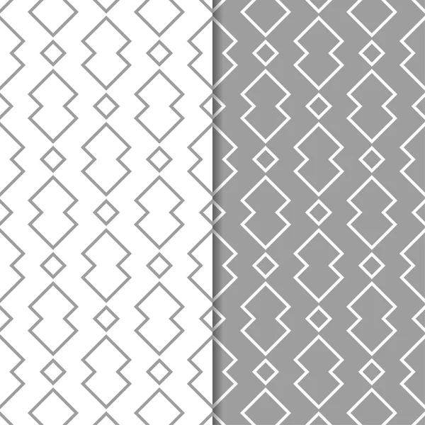 Gri ve beyaz geometrik parmak izi. Web, Tekstil ve duvar kağıtları için dikişsiz desen seti