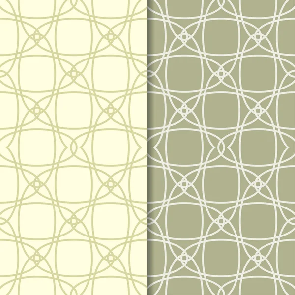 Zeytin yeşili geometrik süsler. Web, Tekstil ve duvar kağıtları için dikişsiz desen seti