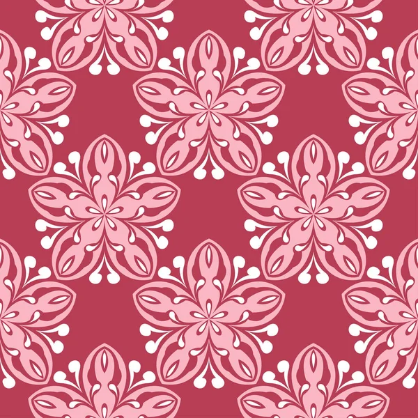 Fond Fleuri Sans Couture Rouge Avec Motif Beige Fond Écran — Image vectorielle