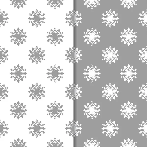 Beyaz Gri Çiçek Arka Planlar Tekstil Duvar Kağıtları Için Dikişsiz — Stok Vektör