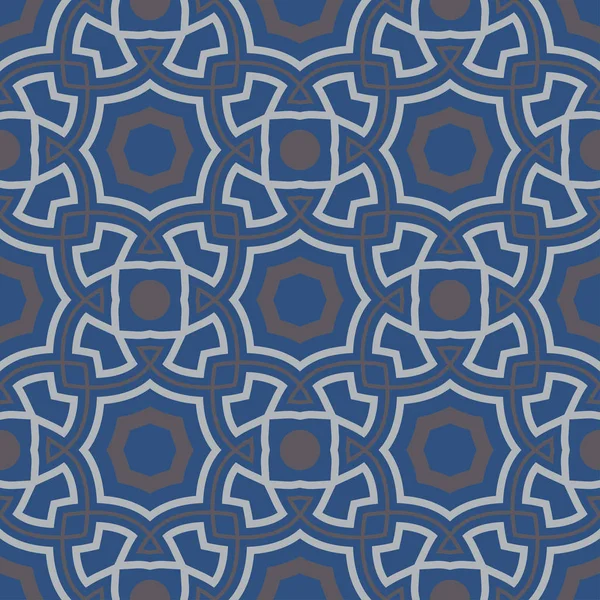 Blauwe Geometrische Naadloze Patroon Voor Behang Textiel Stoffen — Stockvector