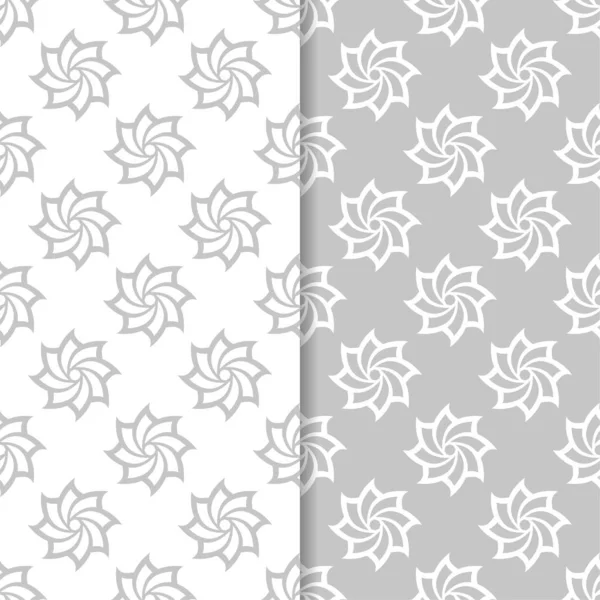 Motif Floral Gris Blanc Sans Couture Arrière Plan Avec Des — Image vectorielle