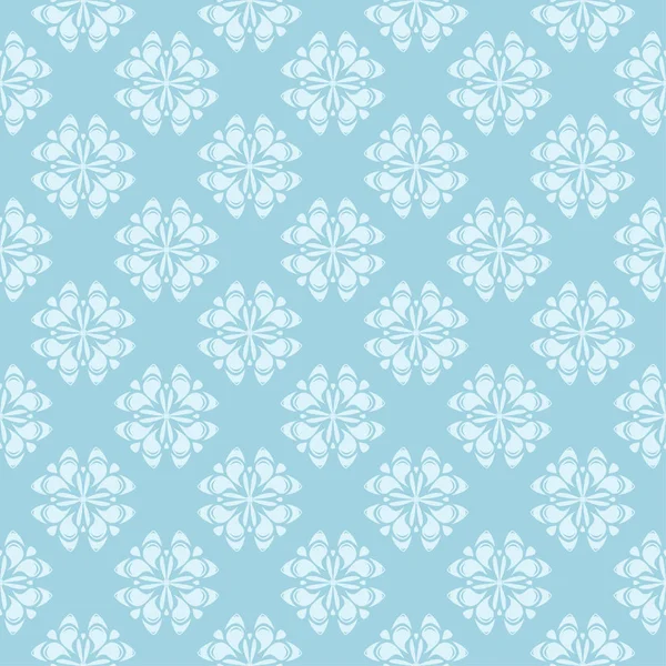 Padrão Floral Branco Fundo Azul Ornamento Sem Costura Para Têxteis — Vetor de Stock