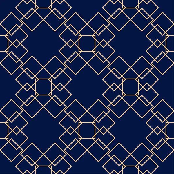 Patrón Geométrico Azul Dorado Sin Costuras Para Tela Textiles Fondos — Vector de stock