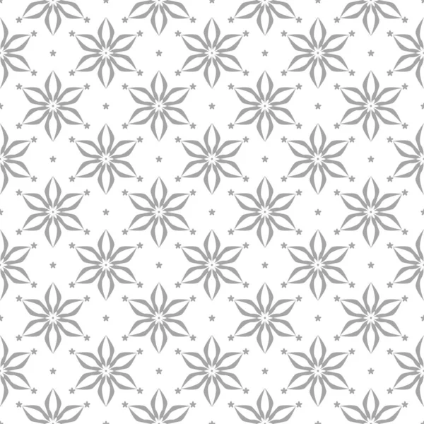 Beyaz arka plan üzerine açık gri çiçek süsleme. Tekstil ve duvar kağıtları için seamless modeli