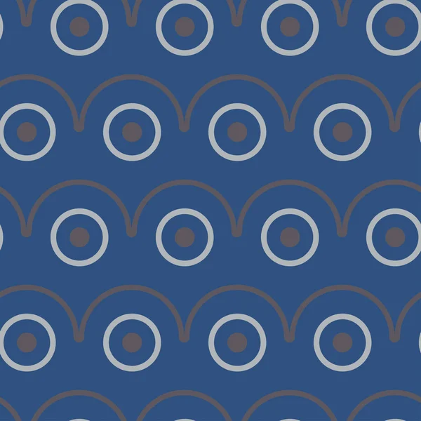 幾何学的なシームレス パターン テキスタイル ファブリックの暗い青色の背景 — ストックベクタ