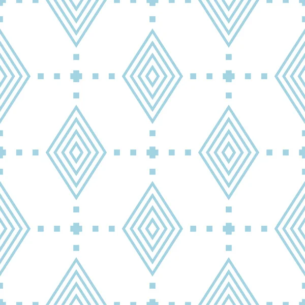 Adorno Geométrico Blanco Azul Patrón Sin Costuras Para Tela Textil — Vector de stock