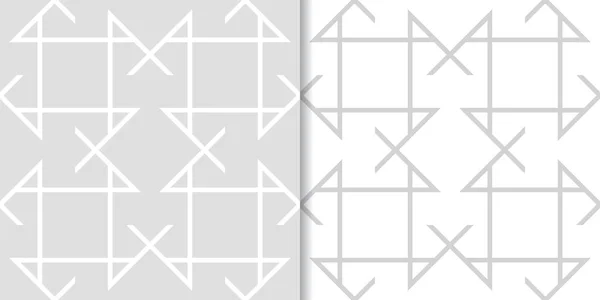 Lekki Szary Ornamenty Geometryczne Zestaw Bez Szwu Wzorów Dla Sieci — Wektor stockowy