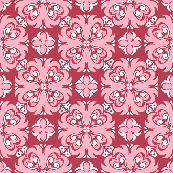 Patrón Sin Costura Floral Rojo Beige Fondo Color Rojo Pálido — Vector de stock