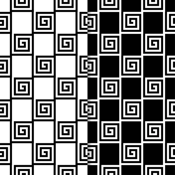 黑白相间的几何装饰品 一套无缝模式的网络 纺织品和墙纸 — 图库矢量图片
