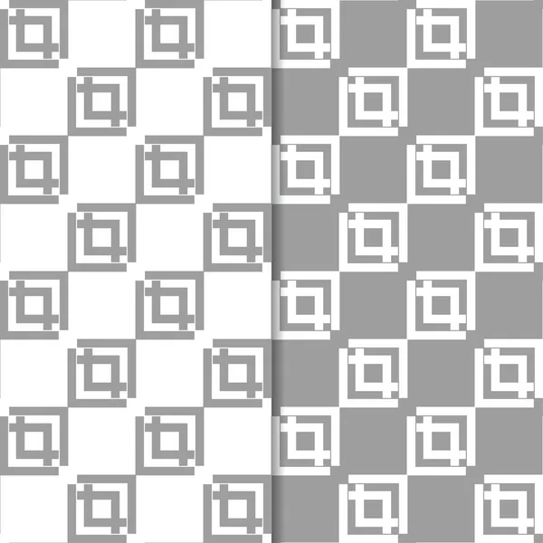Szary Biały Geometryczne Ornamenty Zestaw Bez Szwu Wzorów Dla Sieci — Wektor stockowy