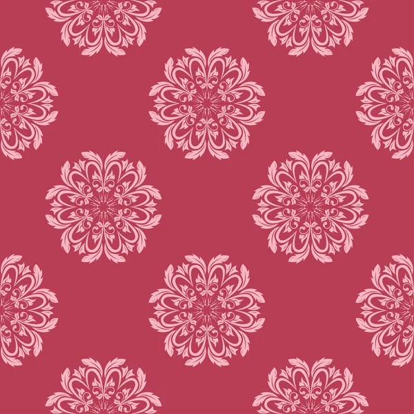 Adorno Floral Rojo Patrón Sin Costuras Para Textiles Fondos Pantalla — Vector de stock