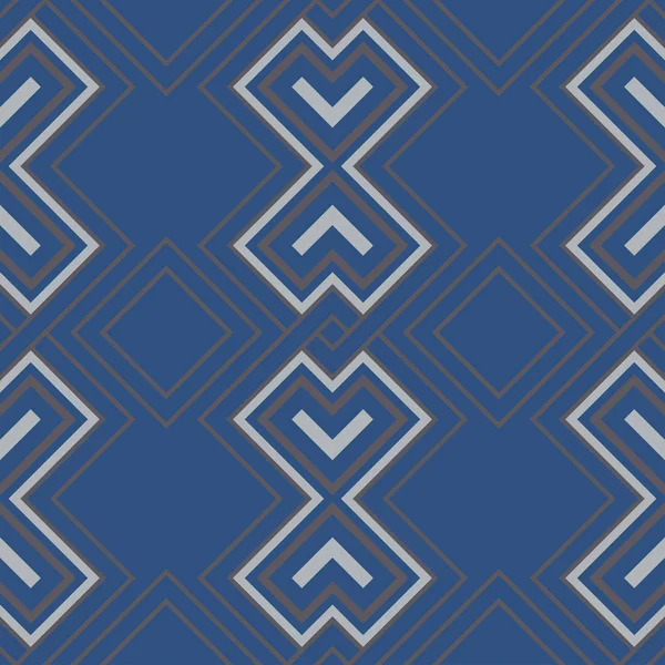 テキスタイル ファブリックのブルー幾何学的シームレス パターン — ストックベクタ