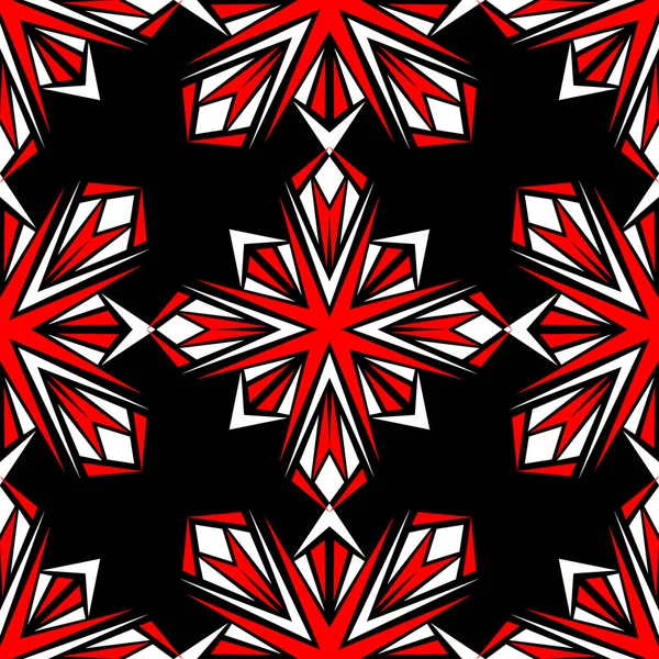 Černý Květ Červenobílý Prvky Bezešvé Pozadí Tapety — Stockový vektor
