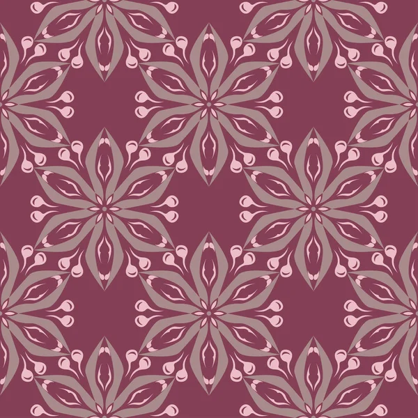 Fond Sans Couture Floral Motif Rouge Pourpre Pour Papiers Peints — Image vectorielle