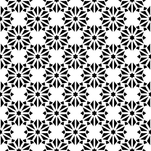 Adorno Floral Monocromo Blanco Negro Patrón Sin Costuras Para Textiles — Archivo Imágenes Vectoriales