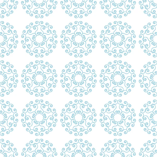 Μπλε Λουλούδια Άσπρο Φόντο Διακοσμητικά Χωρίς Ραφή Πρότυπο Για Υφάσματα — Διανυσματικό Αρχείο