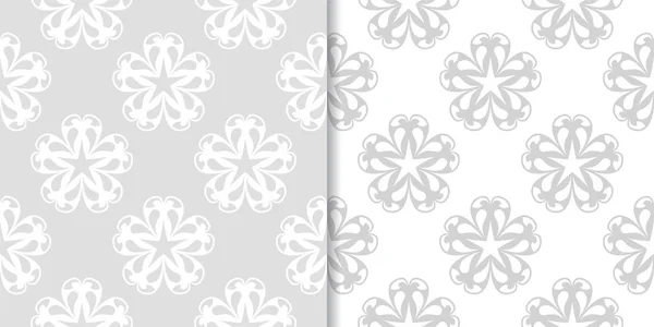 Fondo Floral Gris Claro Conjunto Patrones Sin Costura Para Textiles Ilustraciones De Stock Sin Royalties Gratis