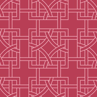 Kırmızı ve soluk pembe geometrik süsleme. Web, Tekstil ve duvar kağıtları için seamless modeli