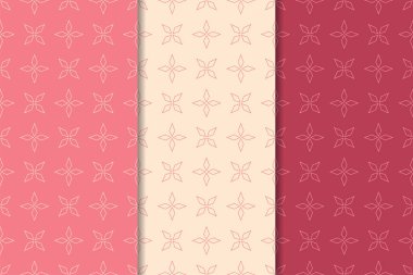 Geometrik süsler kümesi. Web, Tekstil ve duvar kağıtları için kiraz kırmızı Dikişsiz desen