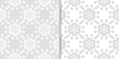 Işık gri çiçek süsler. Tekstil ve duvar kağıtları için dikişsiz desen seti