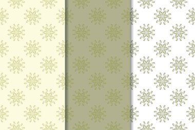 Zeytin yeşili çiçek sorunsuz süsler. Tekstil ve duvar kağıtları için dikey desenleri