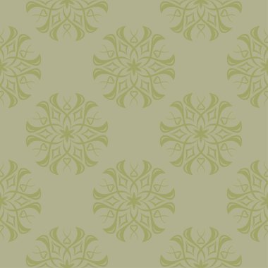 Zeytin yeşili çiçek süsleme. Tekstil ve duvar kağıtları için seamless modeli