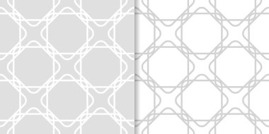 Işık gri geometrik süsler. Web, Tekstil ve duvar kağıtları için dikişsiz desen seti