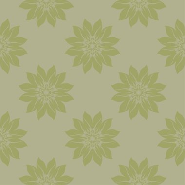 Zeytin yeşili çiçek süsleme. Tekstil ve duvar kağıtları için seamless modeli
