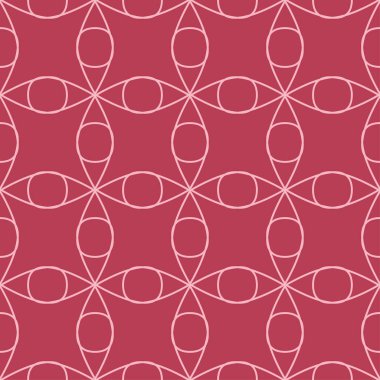 Kırmızı ve soluk pembe geometrik süsleme. Web, Tekstil ve duvar kağıtları için seamless modeli