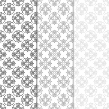 Siyah ve beyaz seamless modeli ile çiçek arka planlar. Duvar kağıtları ve Tekstil için tasarımlar