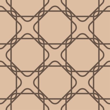 Bej ve kahverengi geometrik süsleme. Web, Tekstil ve duvar kağıtları için seamless modeli