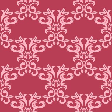 Çiçek tasarım kırmızı zemin üzerine. Tekstil ve duvar kağıtları için seamless modeli