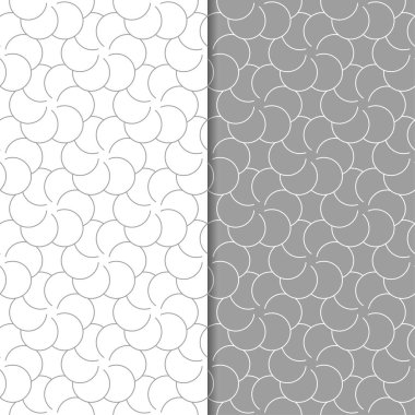 Gri ve beyaz geometrik süsler. Web, Tekstil ve duvar kağıtları için dikişsiz desen seti