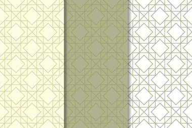 Web, Tekstil ve duvar kağıtları için dikey Dikişsiz desen zeytin yeşil ve beyaz geometrik dizi
