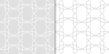 Işık gri geometrik süsler. Web, Tekstil ve duvar kağıtları için dikişsiz desen seti