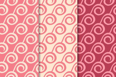 Web, Tekstil ve duvar kağıtları için dikey Dikişsiz desen kiraz kırmızı geometrik dizi