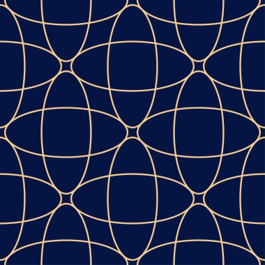 Altın mavi geometrik süsleme. Web, Tekstil ve duvar kağıtları için seamless modeli