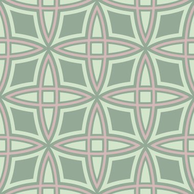 Duvar kağıtları, Tekstil ve kumaş için pembe elemanları ile geometrik yeşil sorunsuz arka plan