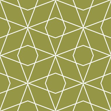 Zeytin yeşili ve beyaz geometrik süsleme. Web, Tekstil ve duvar kağıtları için seamless modeli