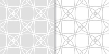 Işık gri geometrik süsler. Web, Tekstil ve duvar kağıtları için dikişsiz desen seti