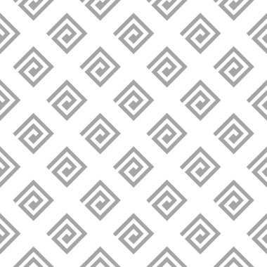 Beyaz arka planda gri geometrik yazdır. Web, Tekstil ve duvar kağıtları için seamless modeli